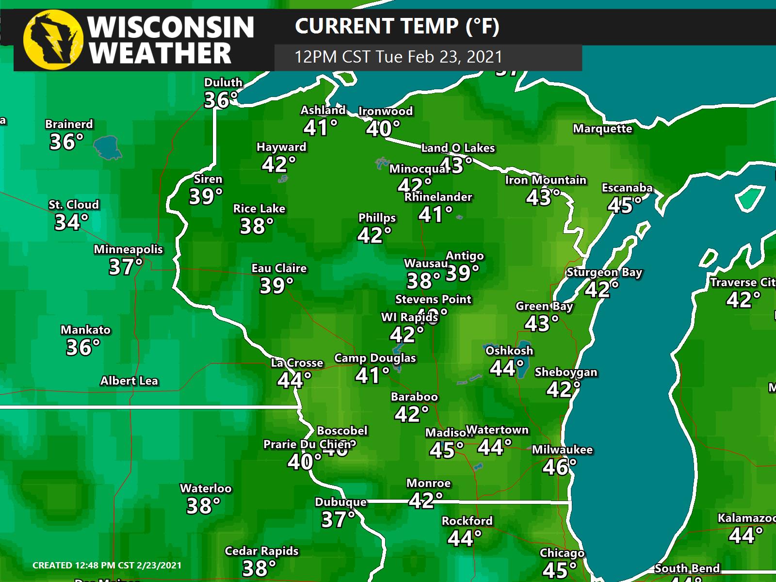 Wisconsin Weather Maps and Graphics